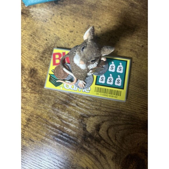 Mouse Decor After The Party Scratch Win Lottery Ticket Vtg Limited Edition Mice - Picture 6 of 11